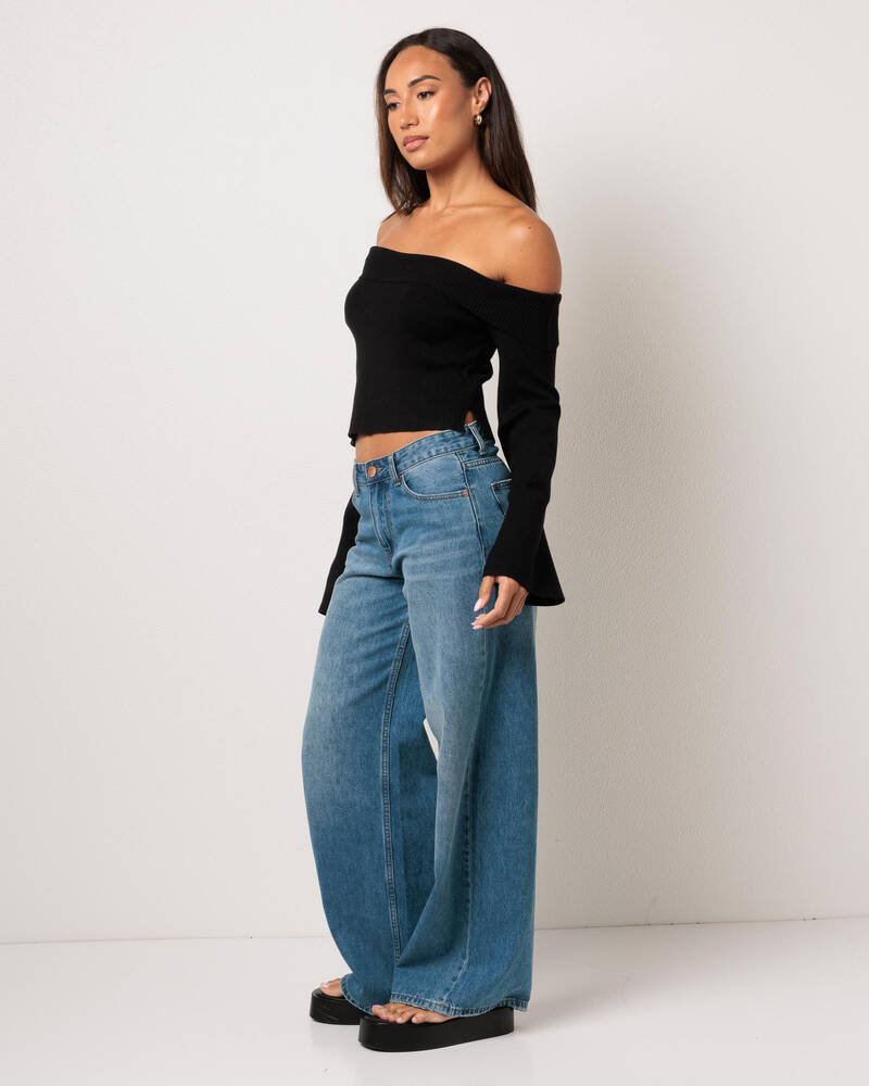 Mooloola Britney Off Shoulder Knit Top for Womens