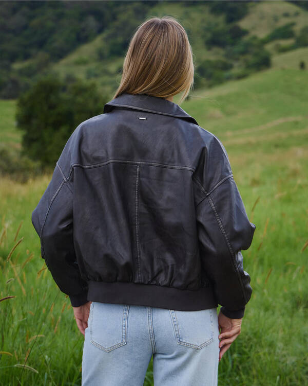 Ava And Ever Garage Faux Leather Bomber Jacket for Womens