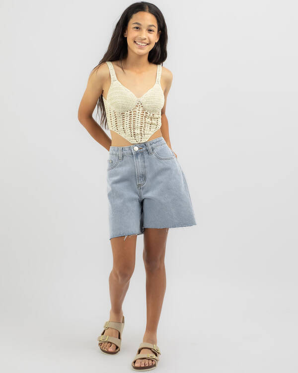 DESU Girls' Ryder Mid Denim Shorts for Womens