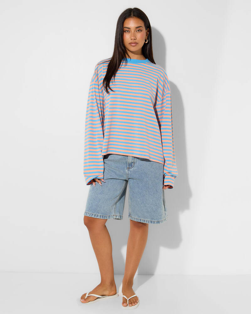 Mooloola Janet Striped Long Sleeve Top for Womens