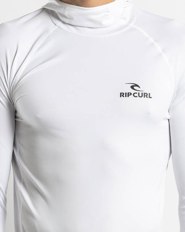 Rip Curl Stack UPF Performance Hood Long Sleeve Rash Vest for Mens