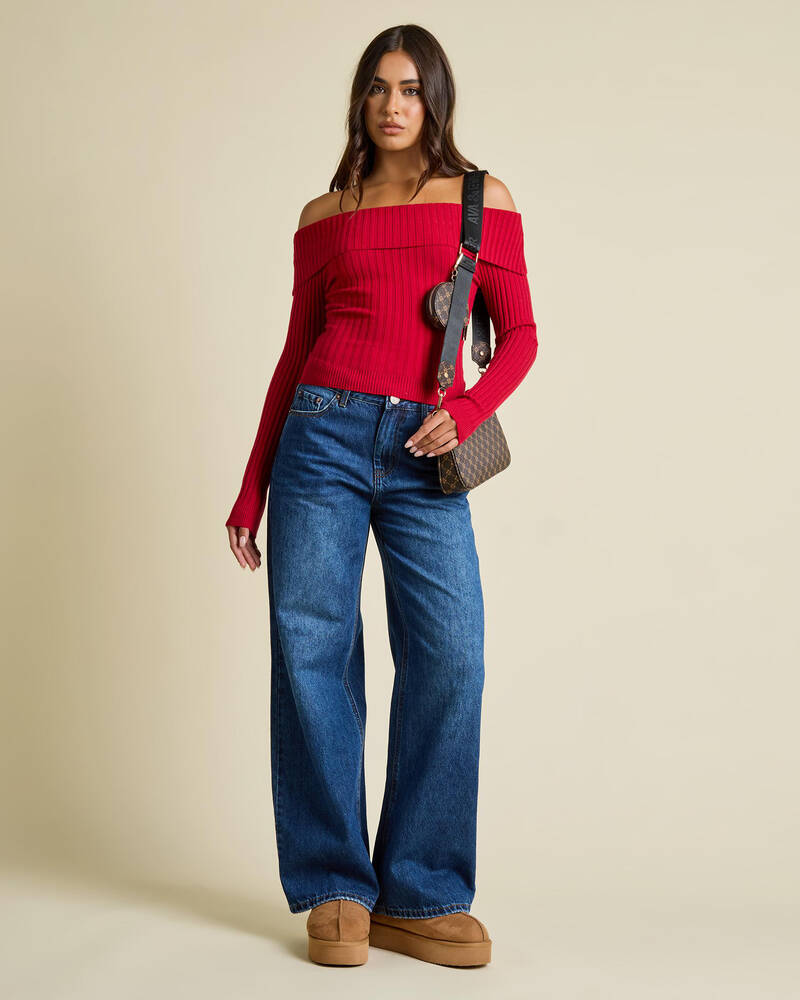Ava And Ever Ari Off Shoulder Knit Top for Womens