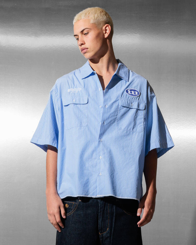 Worship Supplies Morality Box Crop Short Sleeve Shirt for Mens