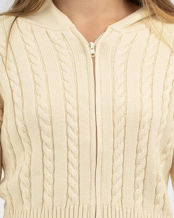 Ava And Ever Girls' Bailee Hooded Cable Knit Jumper for Womens