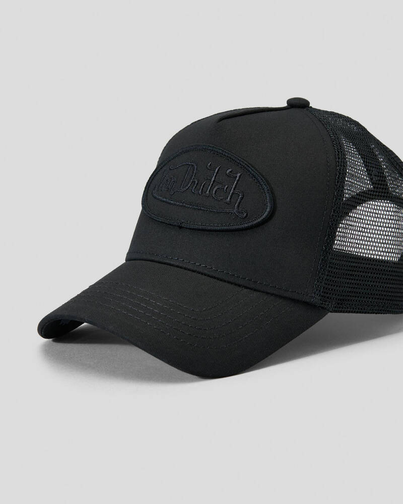 Von Dutch Triple Black Trucker Cap for Mens