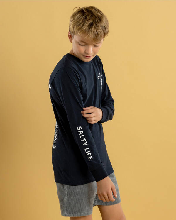Salty Life Boys' Shipwreck Long Sleeve T-Shirt for Mens
