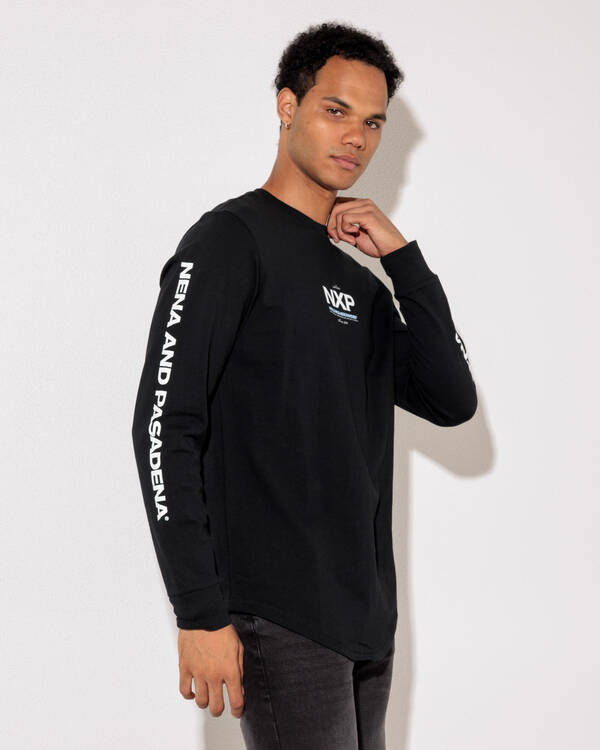 Nena & Pasadena Peak Dual Curved Long Sleeve T-shirt for Mens