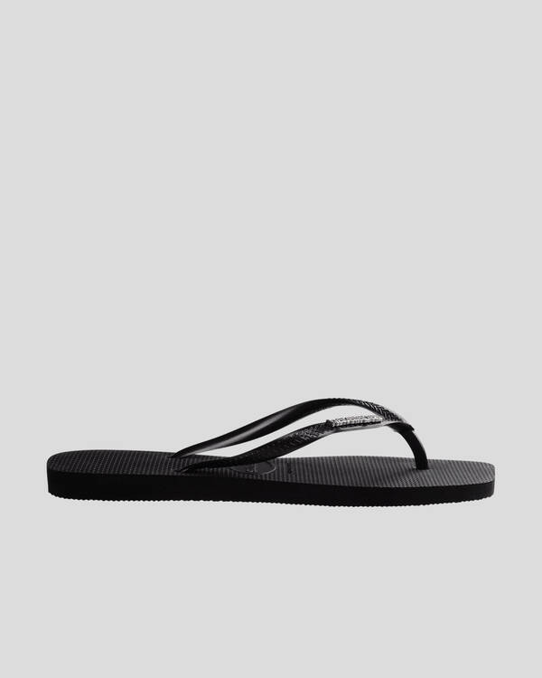 Havaianas Slim Square Metal Logo Thongs for Womens