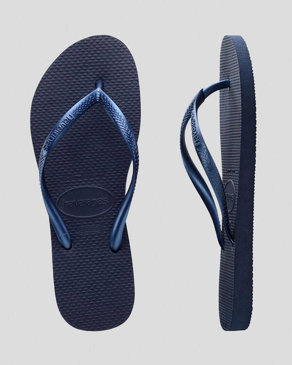 Havaianas Slim Metallic Navy Thong for Womens