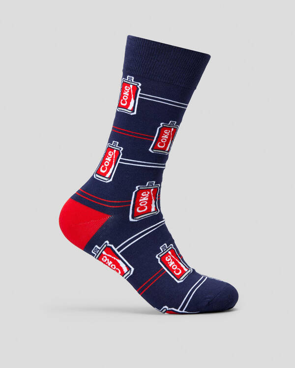 FOOT-IES Coke Cans Stripe Organic Cotton Socks for Mens