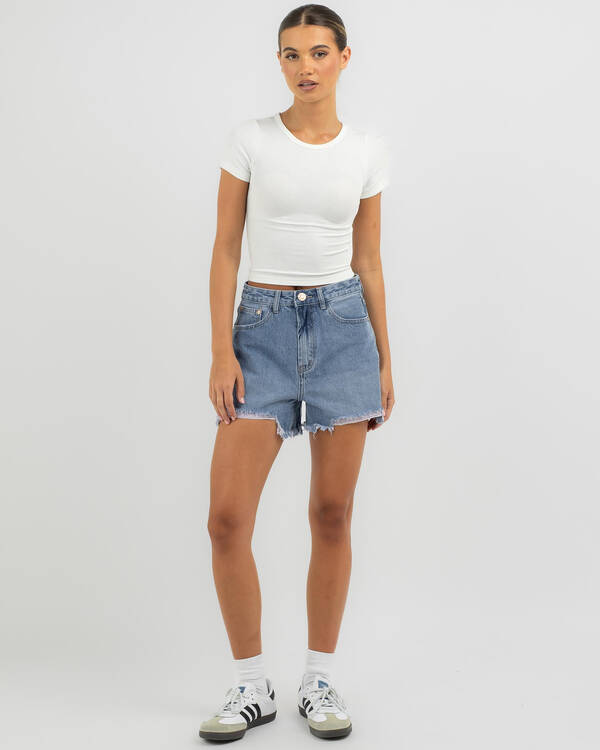 DESU Reign Mid Denim Shorts for Womens