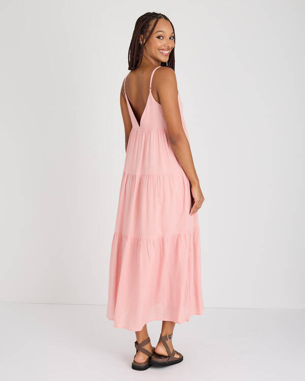 Rhythm Classic Tiered Midi Dress for Womens