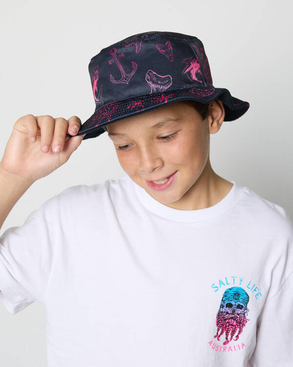 Salty Life Boys' Undersea Bucket Hat for Mens