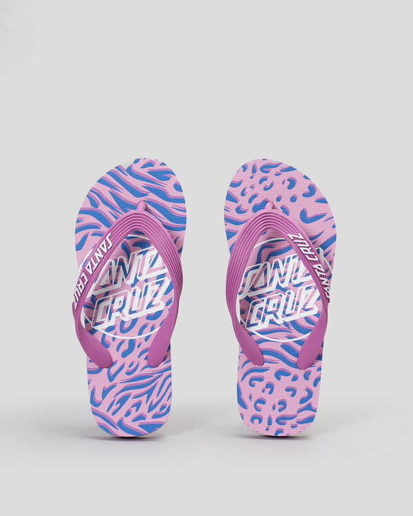 Santa Cruz Girls' Opus Dot Zebra Thongs for Womens