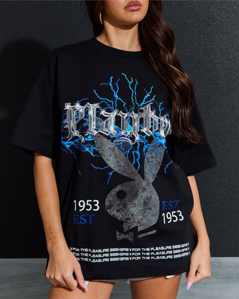 Playboy Gothic Bunny Oversized T-Shirt for Womens