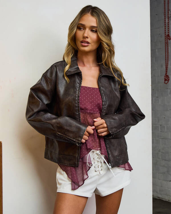 Ava And Ever Bowie Faux Leather Jacket for Womens