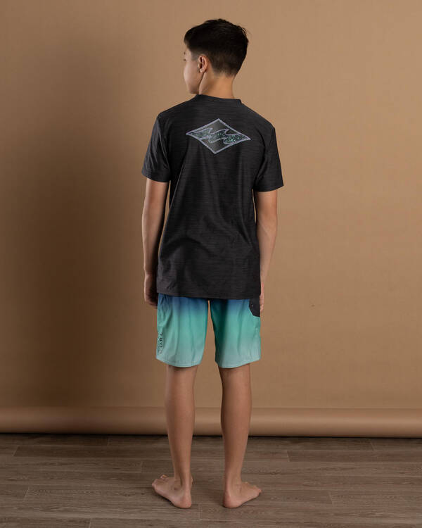 Billabong Boys' Diamond Shoreline Short Sleeve Rash Vest for Mens