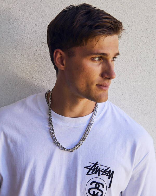 REPUBLIK Silver Combo Chain Necklace for Mens