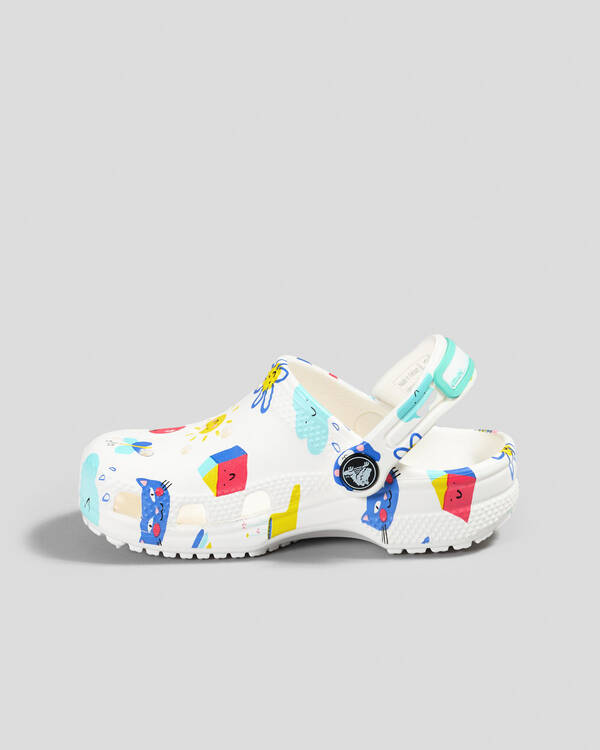 Crocs Toddlers' Classic Doodle Print Clogs for Unisex