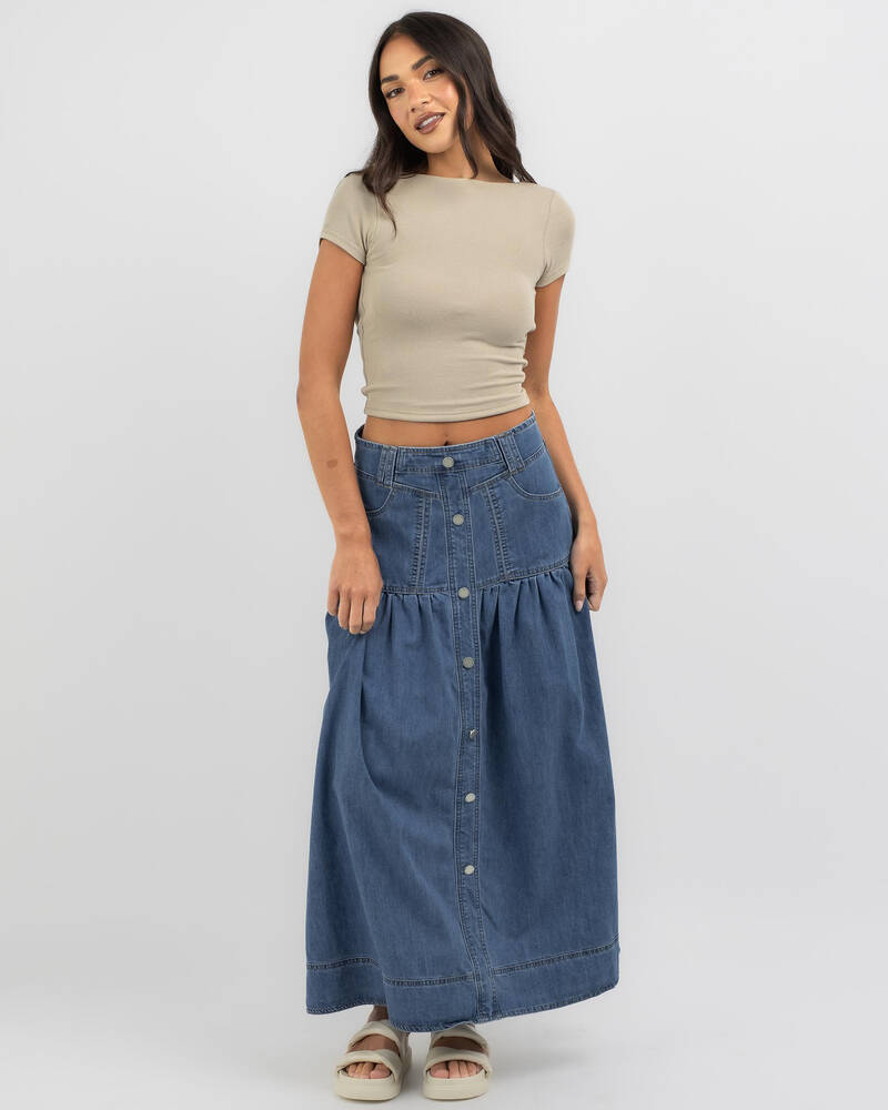 Country Denim Clara Maxi Skirt for Womens