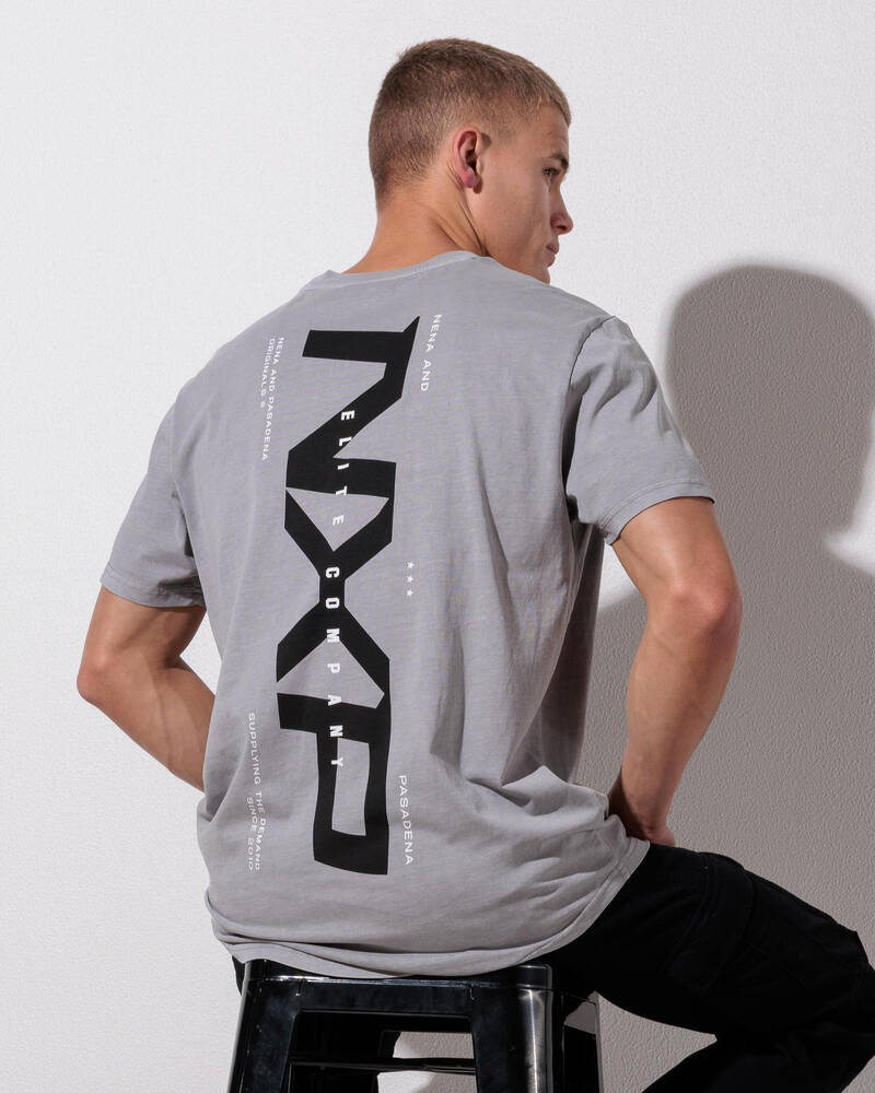 Nena & Pasadena Deliberate Dual Curved T-Shirt for Mens