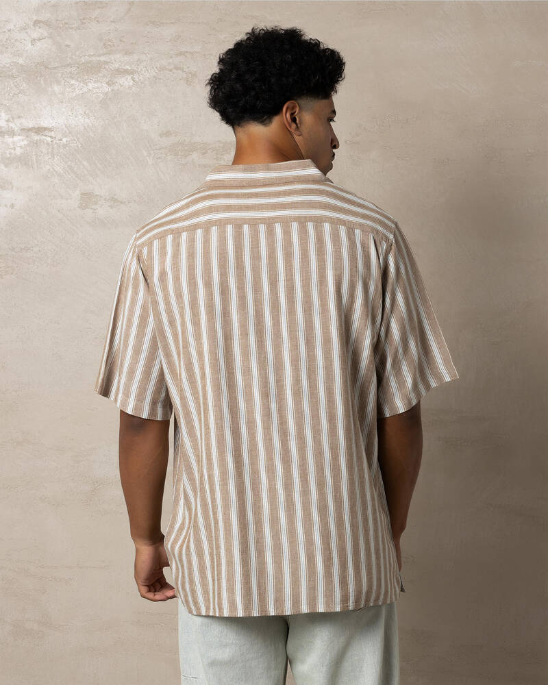 RVCA Beat Stripe Vintage Short Sleeve Shirt for Mens