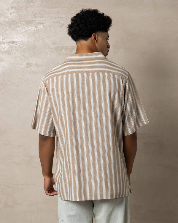 RVCA Beat Stripe Vintage Short Sleeve Shirt for Mens