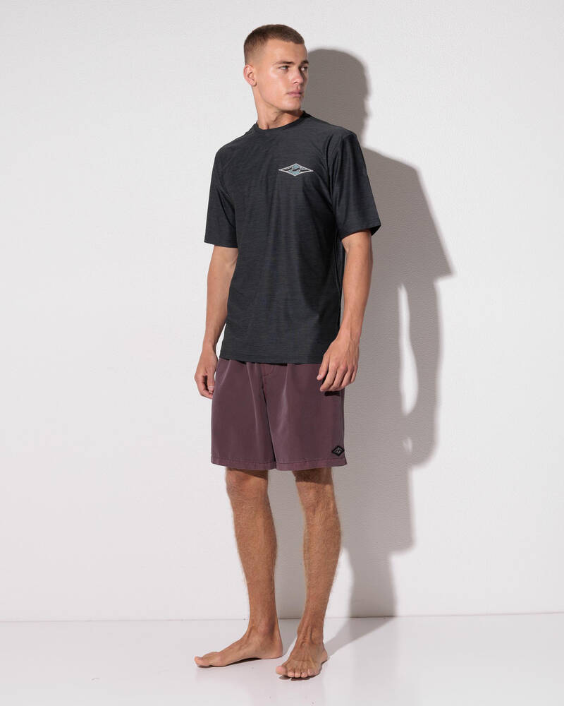 Billabong Diamond Shoreline Short Sleeve Rash Vest for Mens