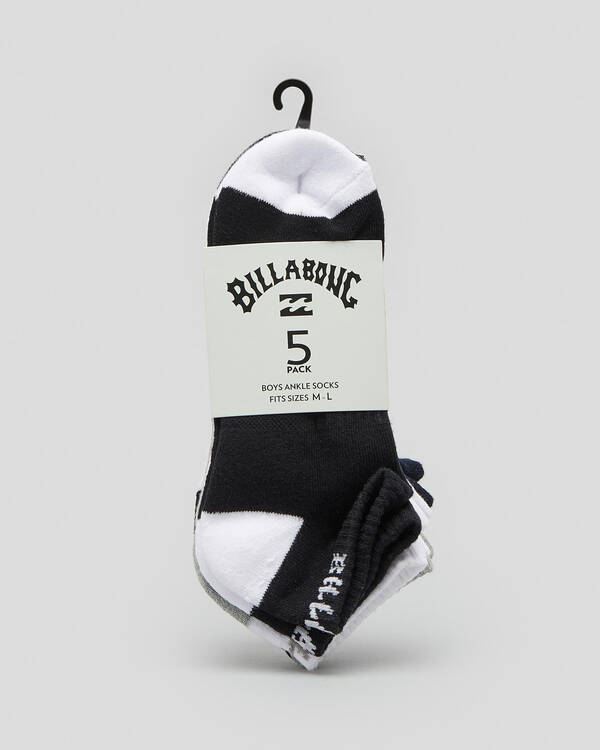 Billabong Boys' Ankle Socks 5 Pack for Mens