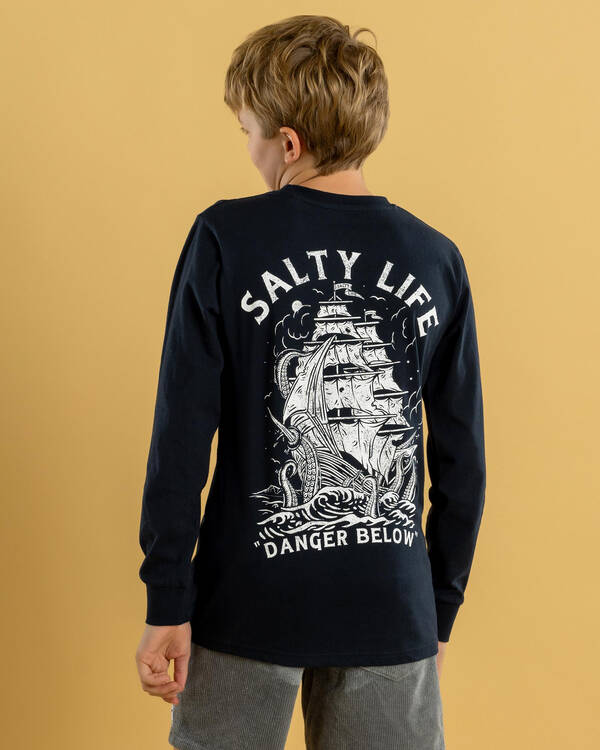 Salty Life Boys' Shipwreck Long Sleeve T-Shirt for Mens