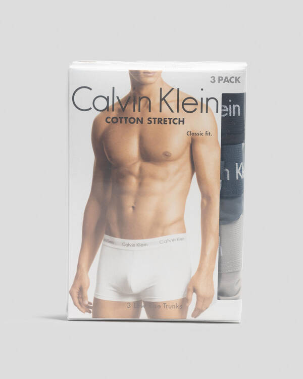 Calvin Klein Cotton Stretch Low Rise Trunks 3 Pack for Mens