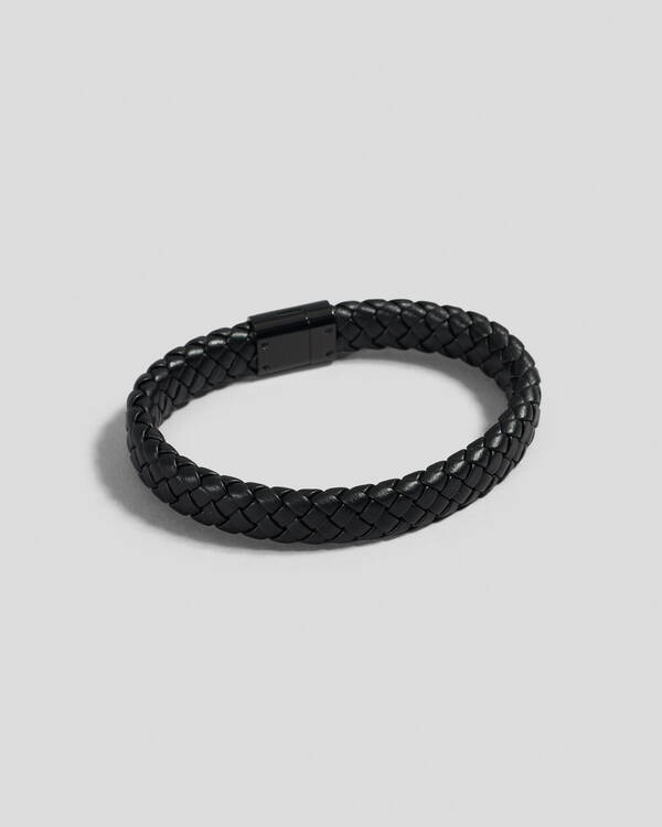Tommy Hilfiger Stealth Flag Logo Leather Bracelet for Mens