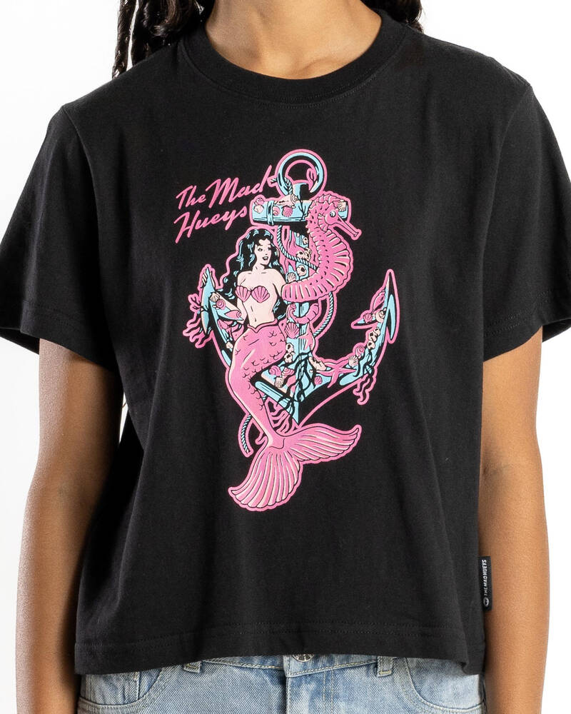 The Mad Hueys Girls' Seahorse Anchor Boxy T-Shirt for Womens
