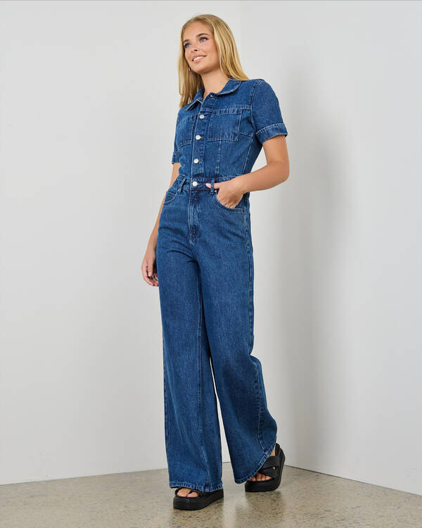 Afends Miami Hemp Denim Jumpsuit for Womens
