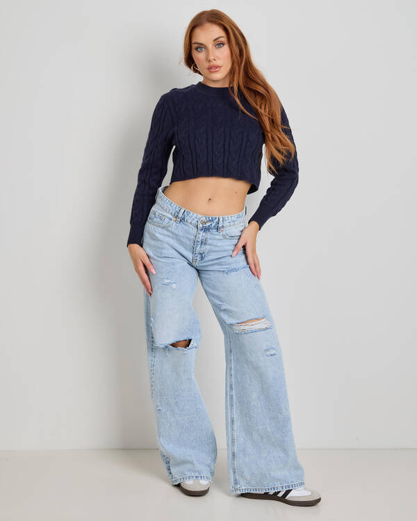 Ava And Ever Bookworm Cable Knit Jumper for Womens