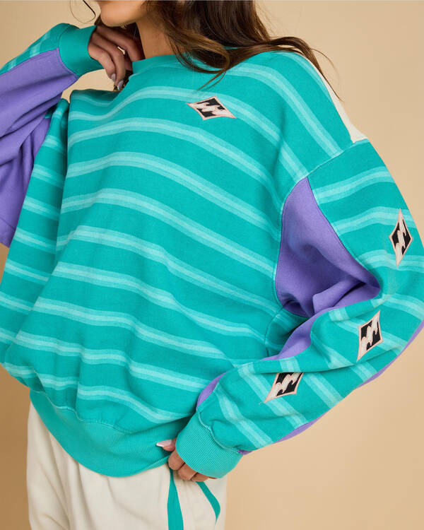 Billabong Party Block Kendall Crew Neck Sweatshirt for Womens