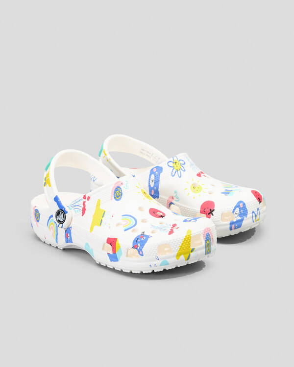 Crocs Kids' Classic Doodle Print Clogs for Unisex