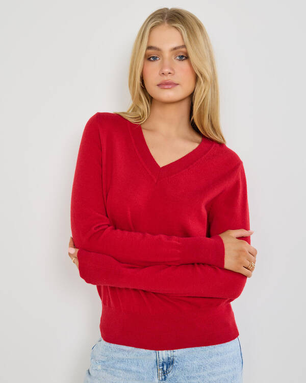 Mooloola Lydia V Neck Knit Jumper for Womens