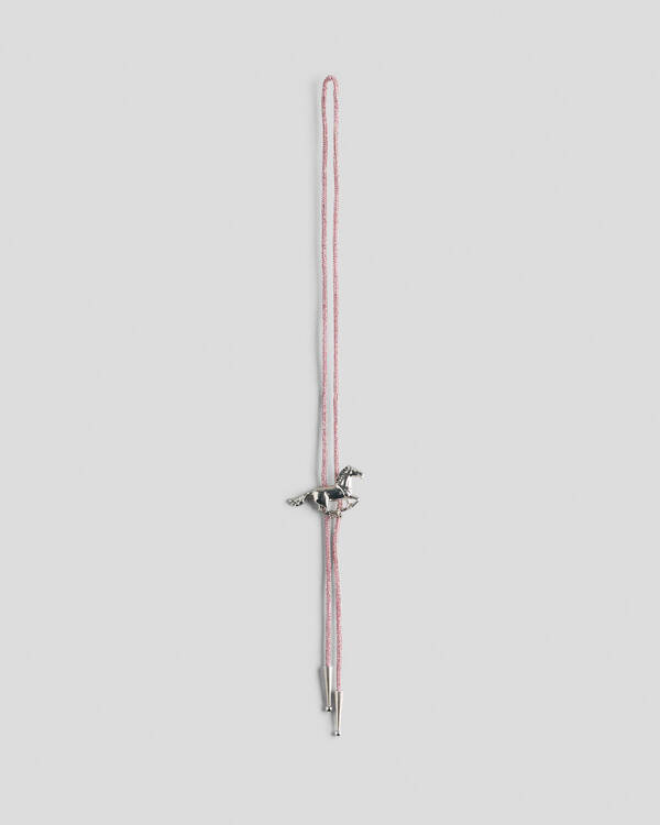 Double Diamond Ranch Stallion Bolo Tie Necklace for Mens