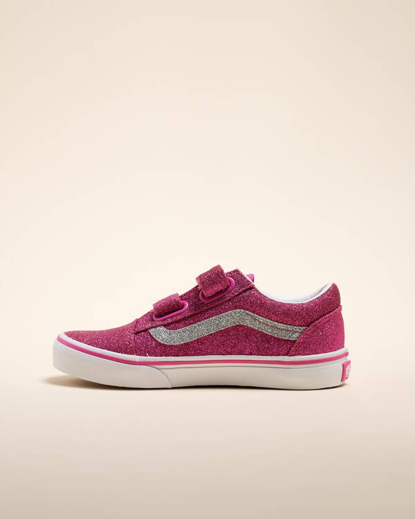 Vans Girls' Old Skool V Glitter Shoes for Womens