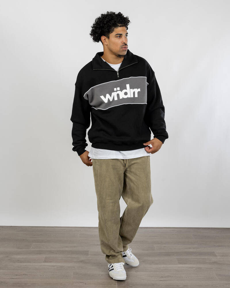 Wndrr Accent Panel 1/4 Zip Sweatshirt for Mens