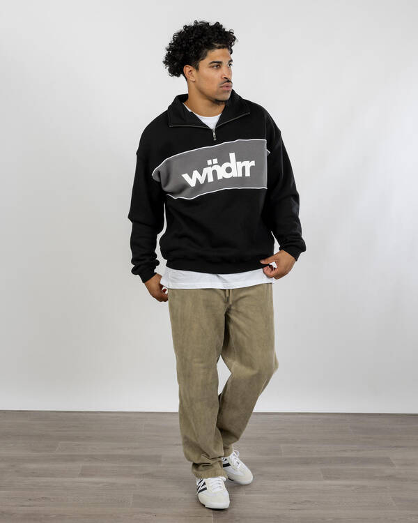 Wndrr Accent Panel 1/4 Zip Sweatshirt for Mens