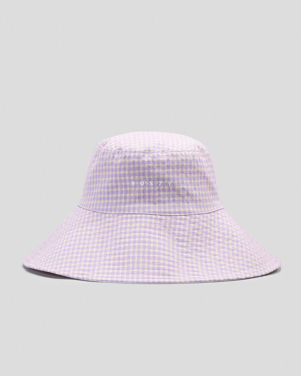 Rusty Checked Out Reversible Bucket Hat for Womens