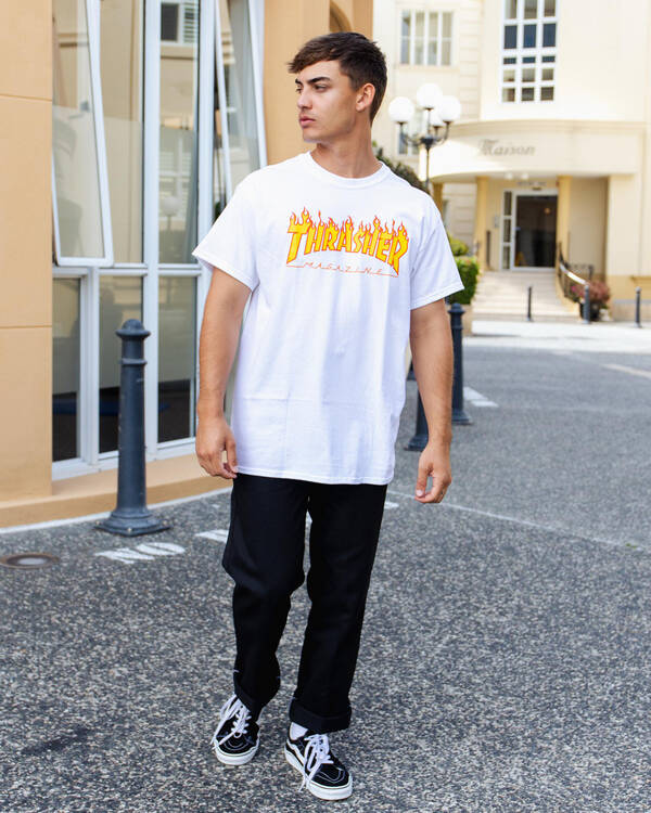Thrasher Flame Logo T-Shirt for Mens