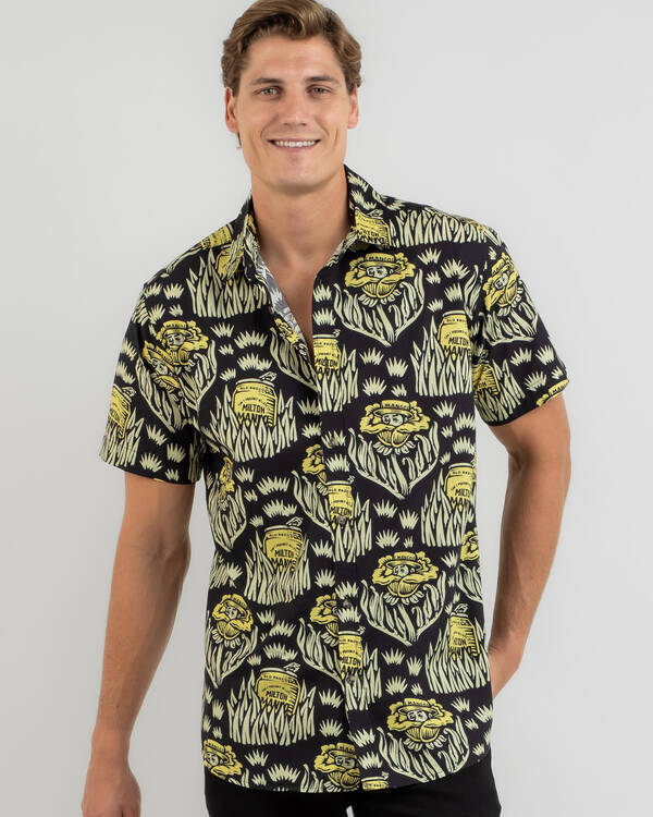 Milton Mango Night Garden Short Sleeve Shirt for Mens