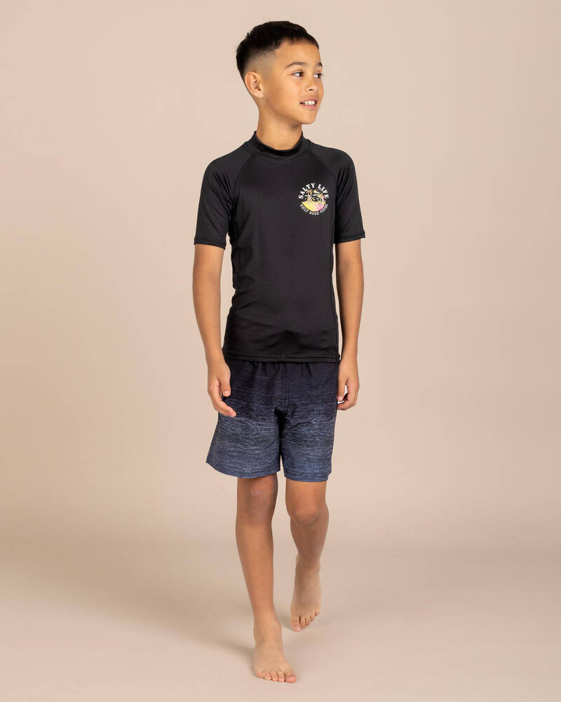 Salty Life Boys' Good Vibes Short Sleeve Rash Vest for Mens