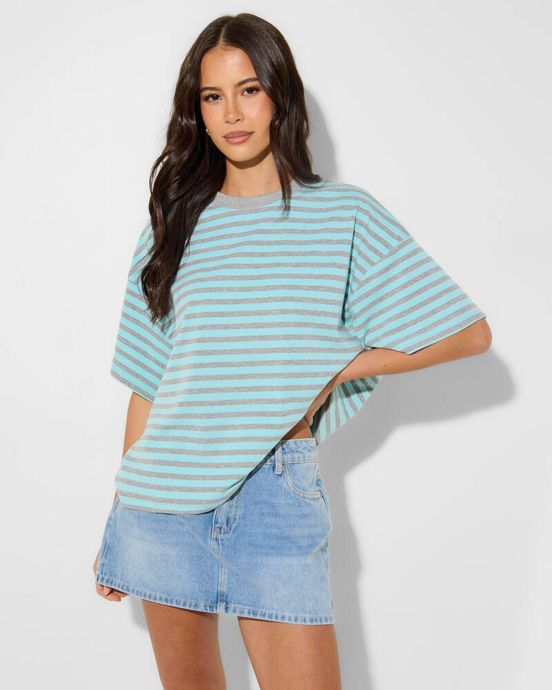 Mooloola Jordie Striped Short Sleeve T-Shirt for Womens