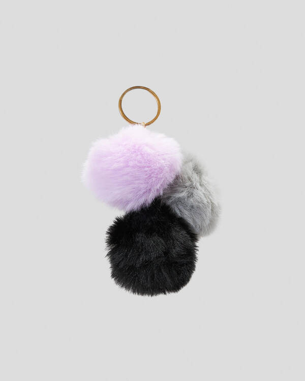Karyn In LA Triple Pom Keyring for Womens