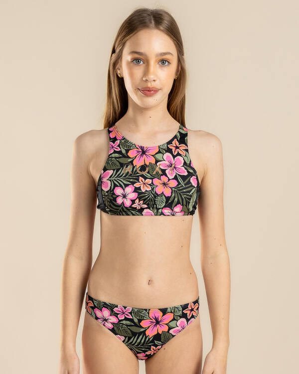 Roxy Girls' Active Floral Crop Top Bikini Set for Womens