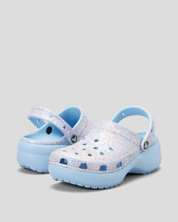 Crocs Classic Platform Glitter Clogs for Unisex